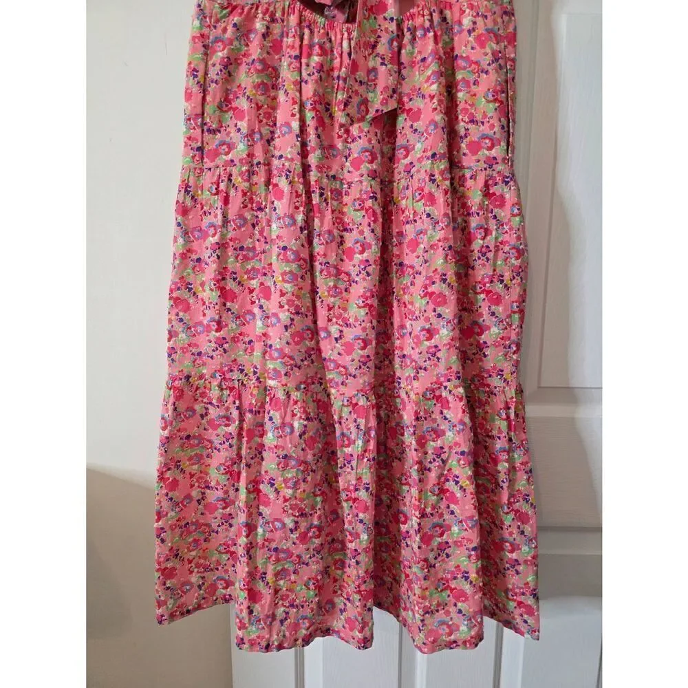 CROSBY BY MOLLIE BURCH Eloise Tie Midi Dress - Pink M $286